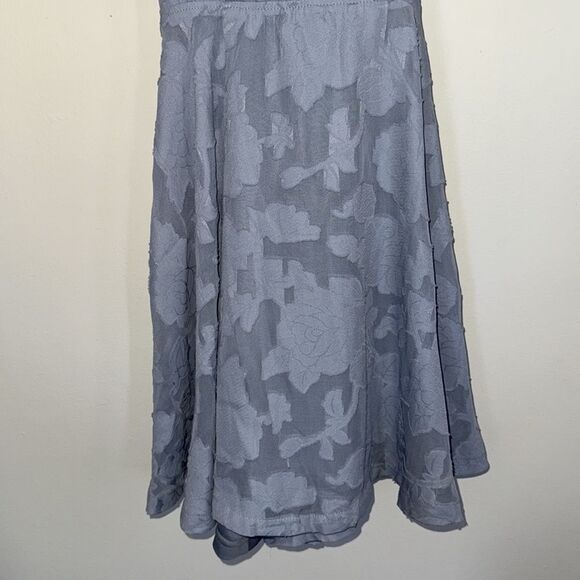 Lulu's NWT Days of Beauty Dusty Blue Floral Burnout Skater Dress Size Large - Picture 4 of 10